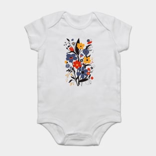 Art Deco Flowers Baby Bodysuit